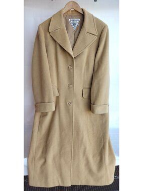 Marvin Richards Coat Vintage 90s Double Breasted Camel Hair Size 16